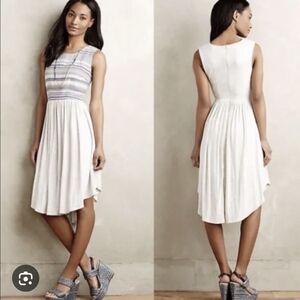Anthropologie Dolan Left Coast Grey Embroidered Dress, Sz XS